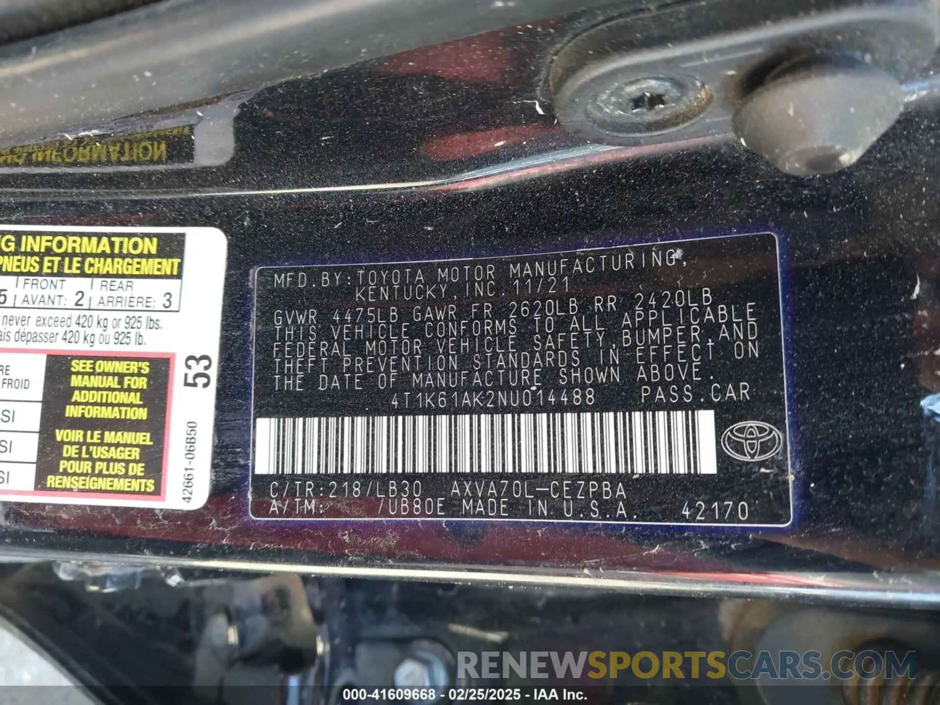 9 Photograph of a damaged car 4T1K61AK2NU014488 TOYOTA CAMRY 2022