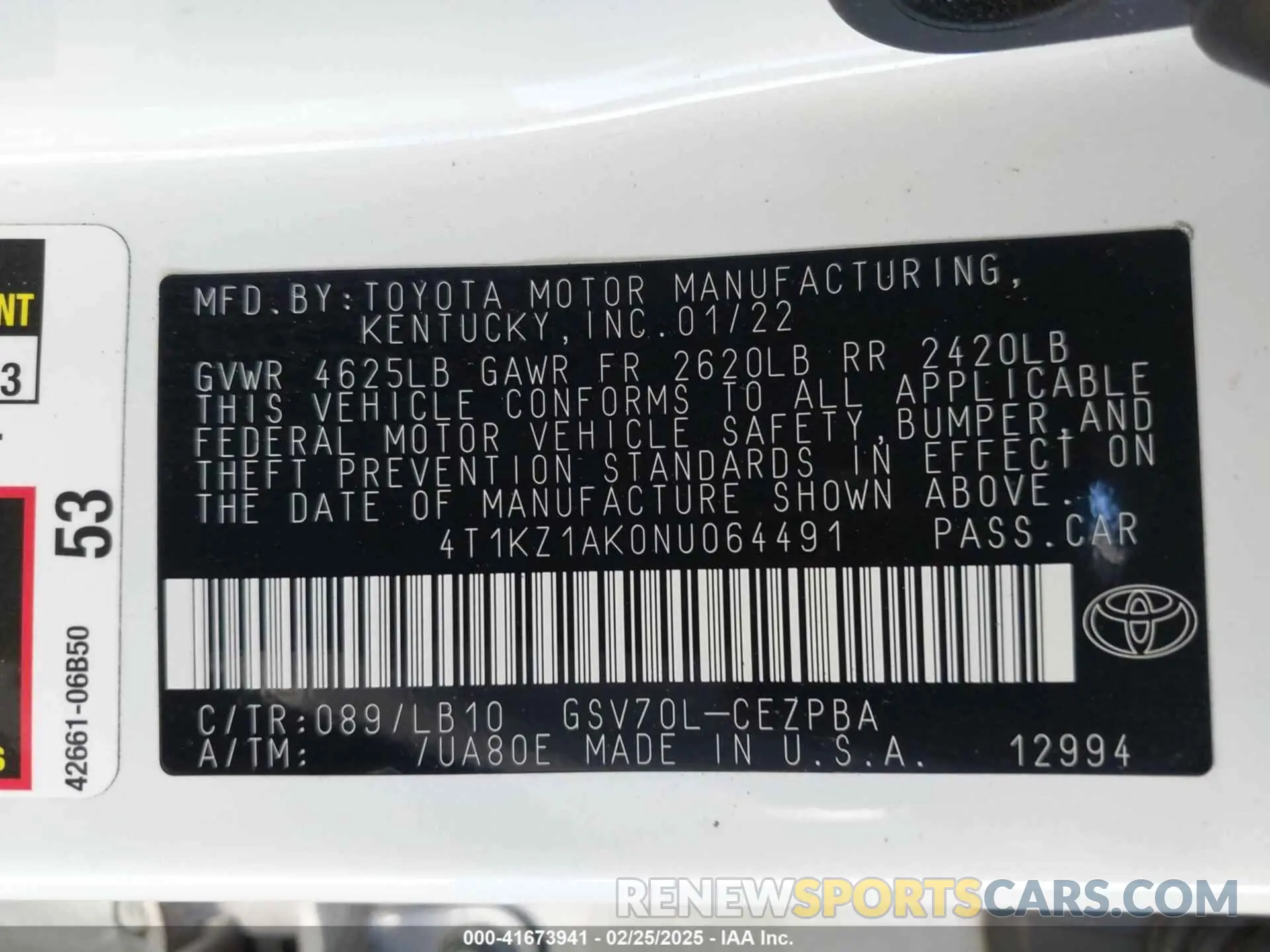 9 Photograph of a damaged car 4T1KZ1AK0NU064491 TOYOTA CAMRY 2022