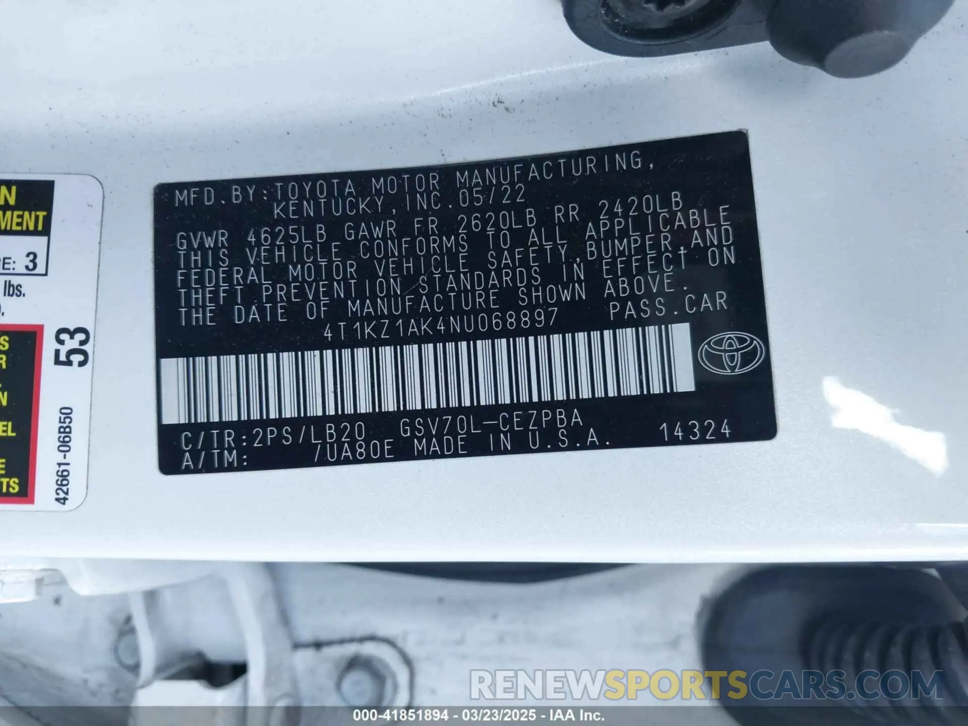 9 Photograph of a damaged car 4T1KZ1AK4NU068897 TOYOTA CAMRY 2022