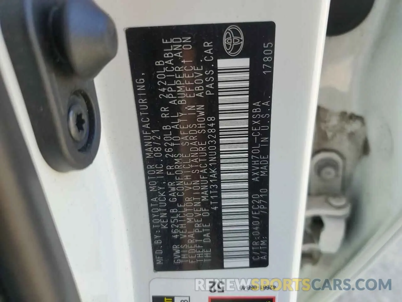 13 Photograph of a damaged car 4T1T31AK1NU032848 TOYOTA CAMRY 2022