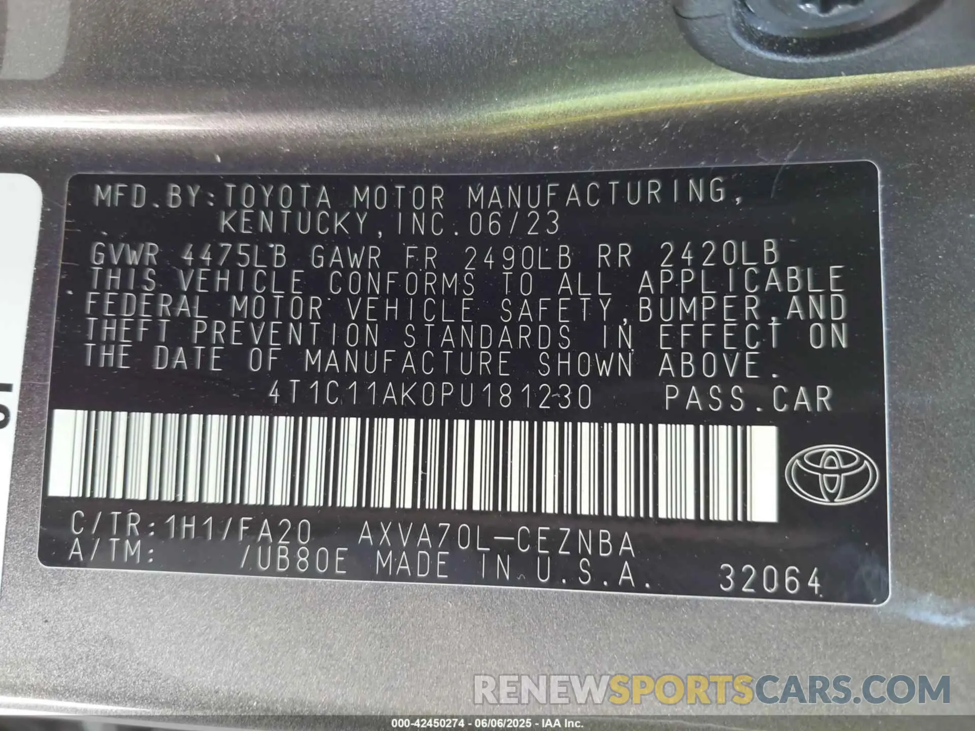 9 Photograph of a damaged car 4T1C11AK0PU181230 TOYOTA CAMRY 2023