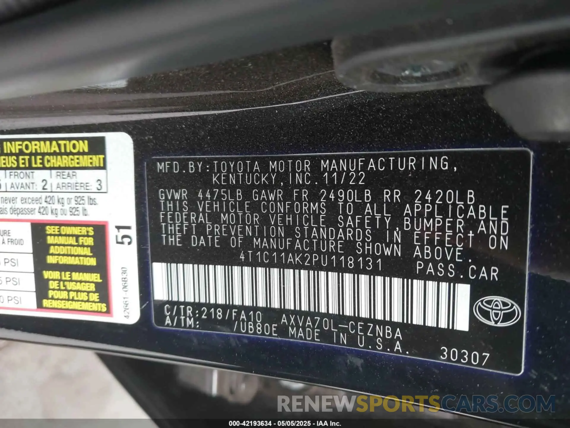 9 Photograph of a damaged car 4T1C11AK2P4118131 TOYOTA CAMRY 2023