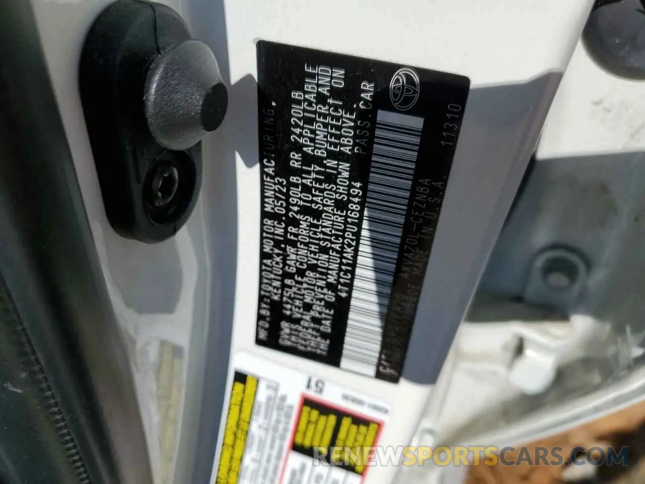 13 Photograph of a damaged car 4T1C11AK2PU168494 TOYOTA CAMRY 2023