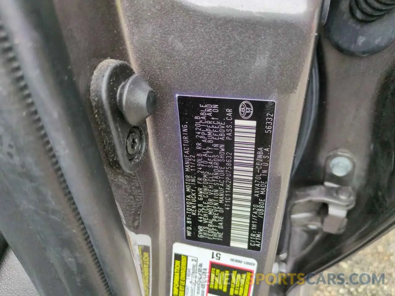 13 Photograph of a damaged car 4T1C11AK2PU758632 TOYOTA CAMRY 2023