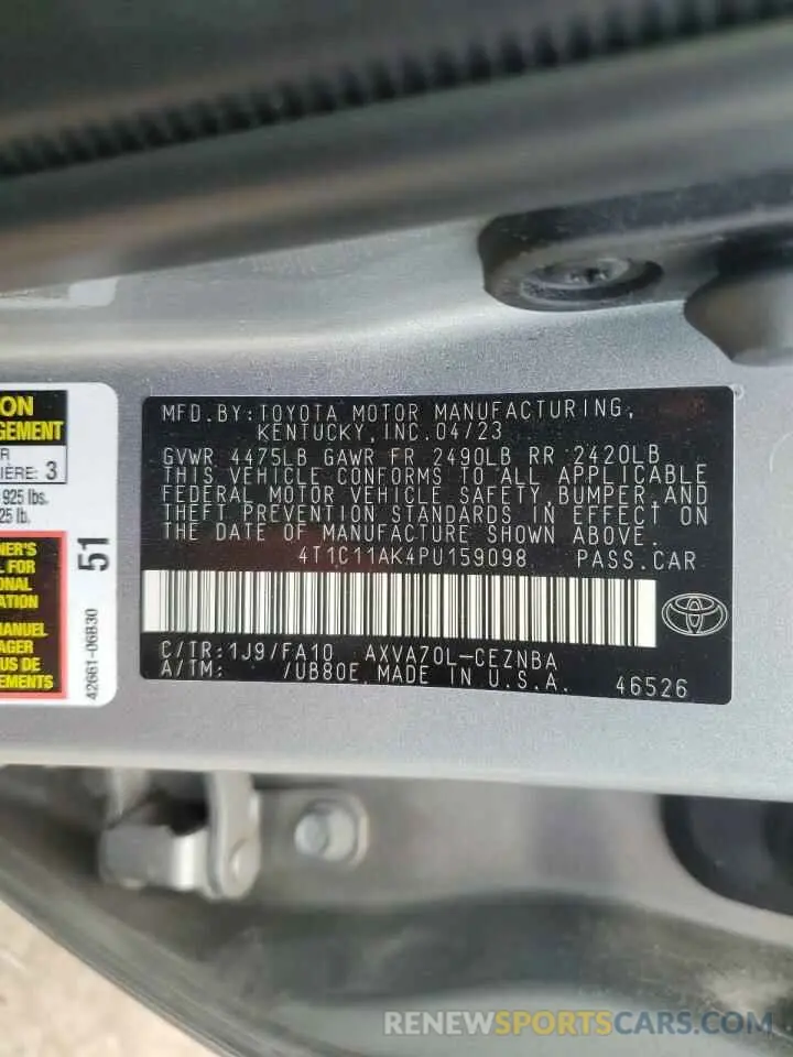 12 Photograph of a damaged car 4T1C11AK4PU159098 TOYOTA CAMRY 2023