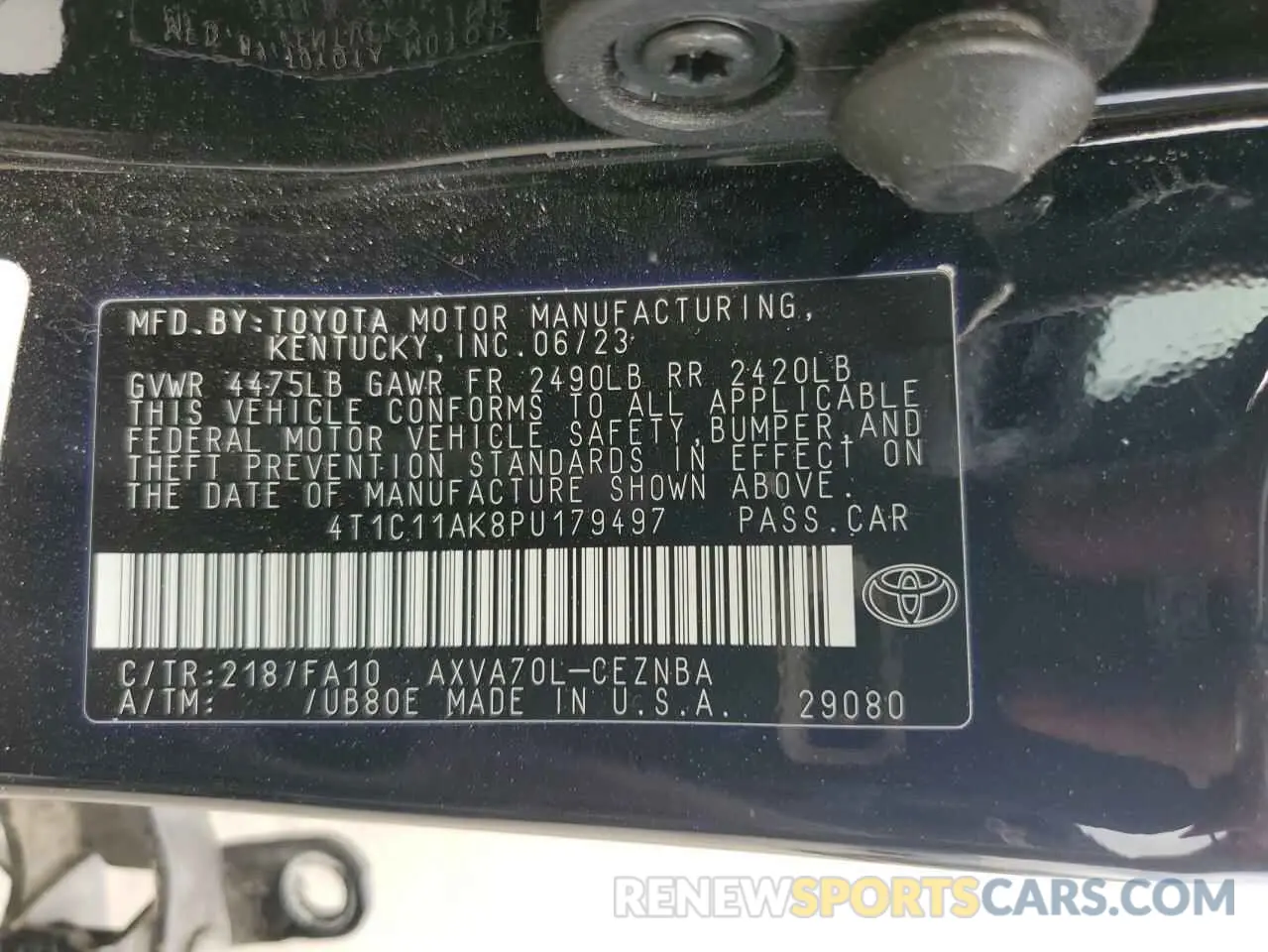 12 Photograph of a damaged car 4T1C11AK8PU179497 TOYOTA CAMRY 2023