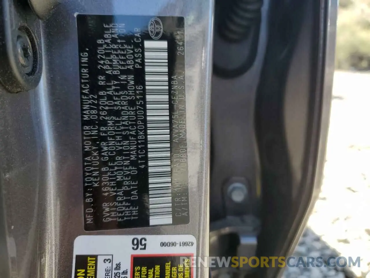 12 Photograph of a damaged car 4T1C11BK0PU075116 TOYOTA CAMRY 2023