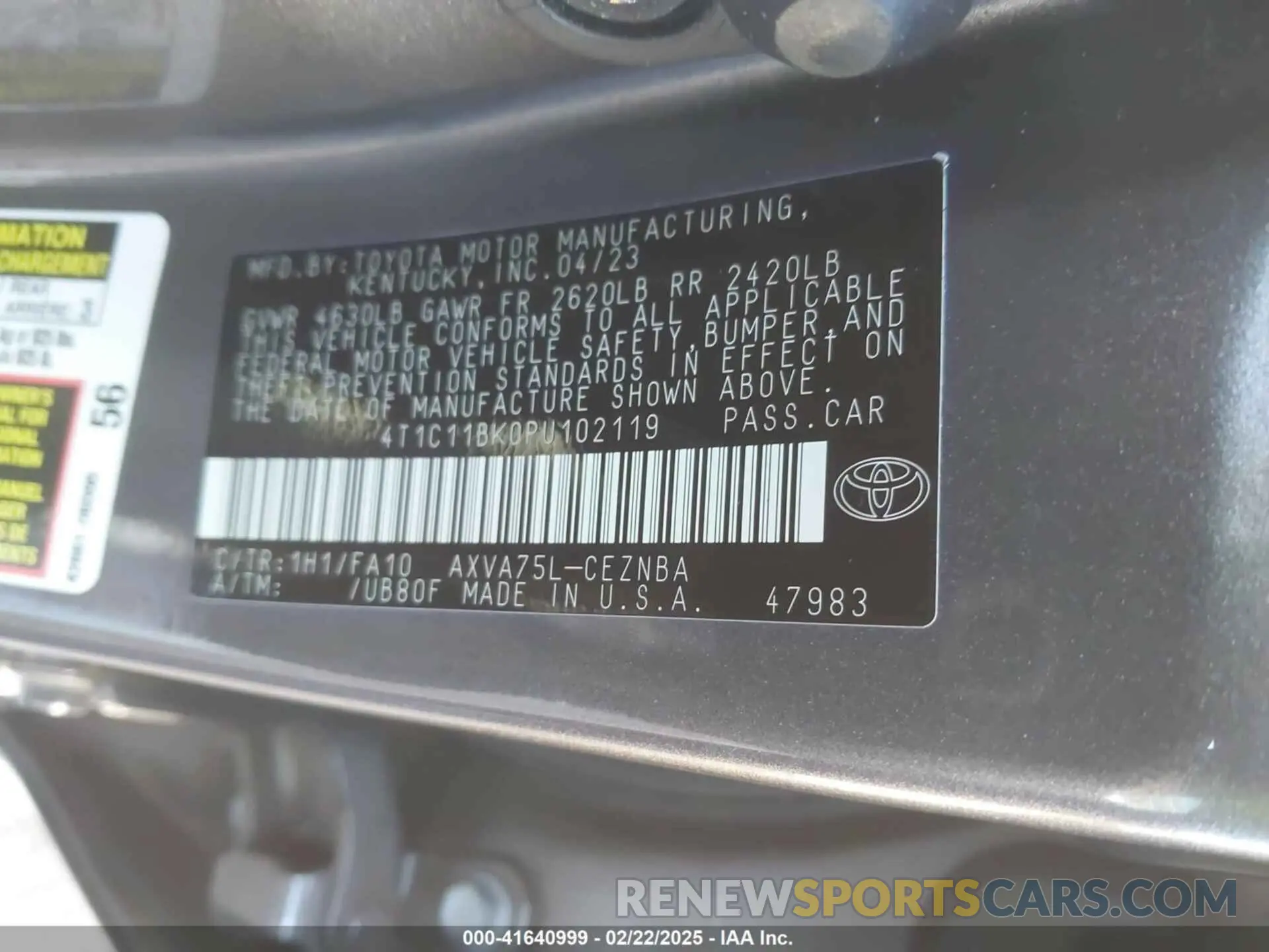 9 Photograph of a damaged car 4T1C11BK0PU102119 TOYOTA CAMRY 2023