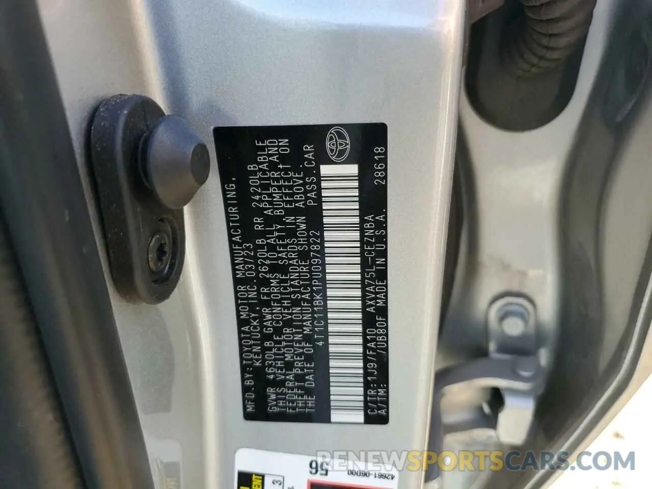 12 Photograph of a damaged car 4T1C11BK1PU097822 TOYOTA CAMRY 2023