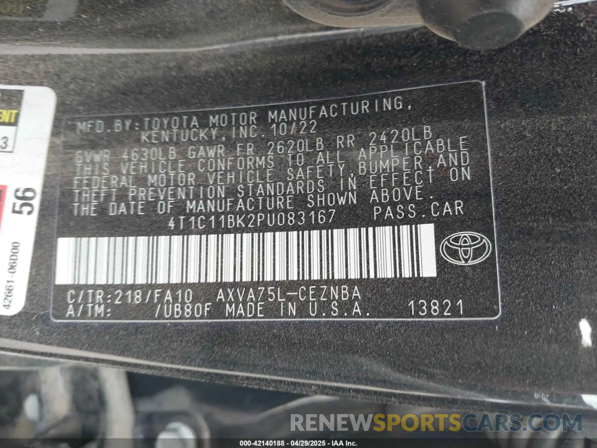9 Photograph of a damaged car 4T1C11BK2PU083167 TOYOTA CAMRY 2023