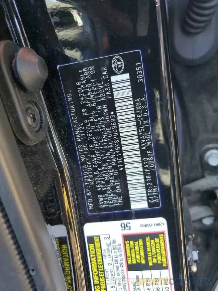 12 Photograph of a damaged car 4T1C11BK8PU086834 TOYOTA CAMRY 2023