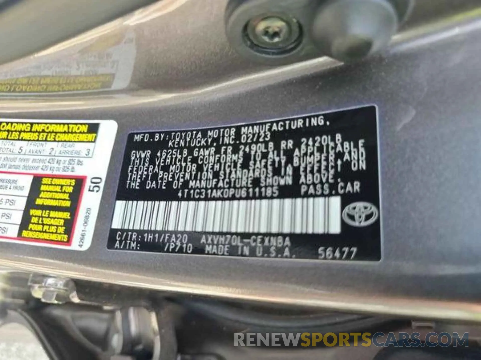 20 Photograph of a damaged car 4T1C31AK0PU611185 TOYOTA CAMRY 2023
