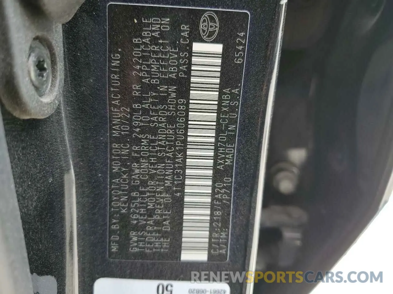 12 Photograph of a damaged car 4T1C31AK1PU606089 TOYOTA CAMRY 2023