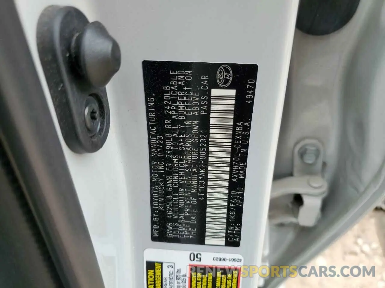 13 Photograph of a damaged car 4T1C31AK2PU052321 TOYOTA CAMRY 2023