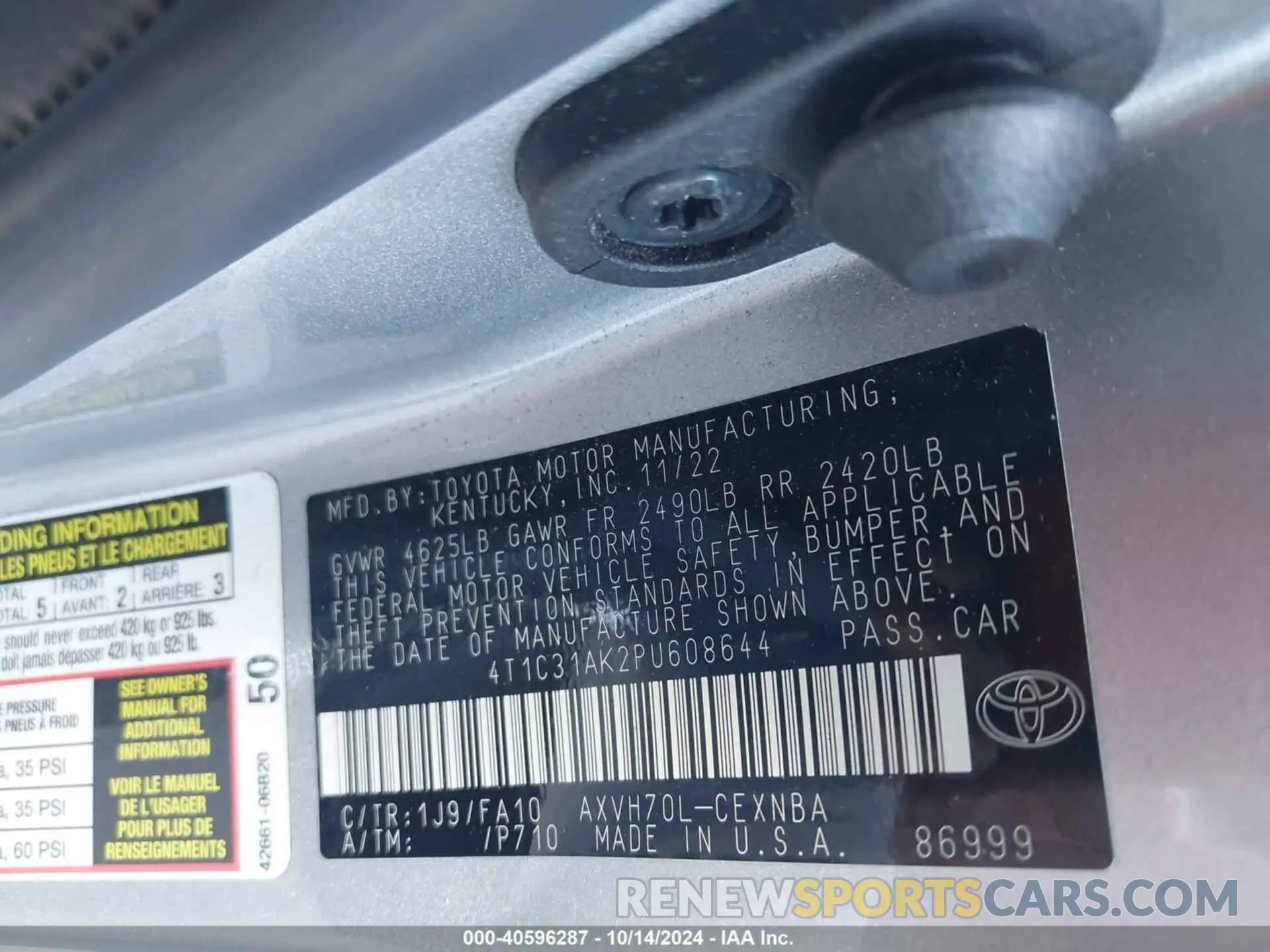 9 Photograph of a damaged car 4T1C31AK2PU608644 TOYOTA CAMRY 2023