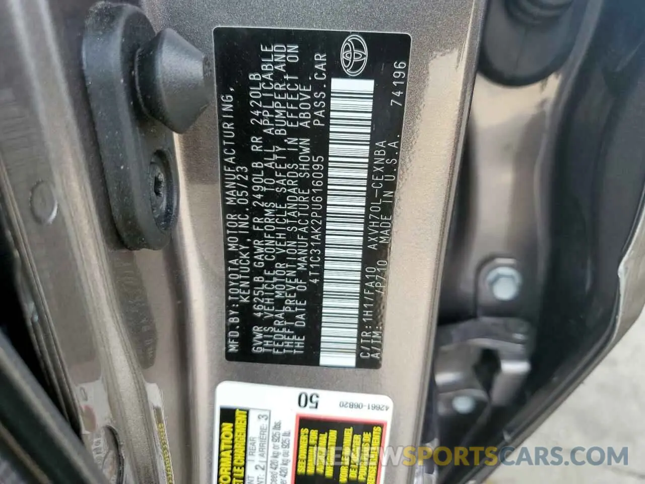 12 Photograph of a damaged car 4T1C31AK2PU616095 TOYOTA CAMRY 2023