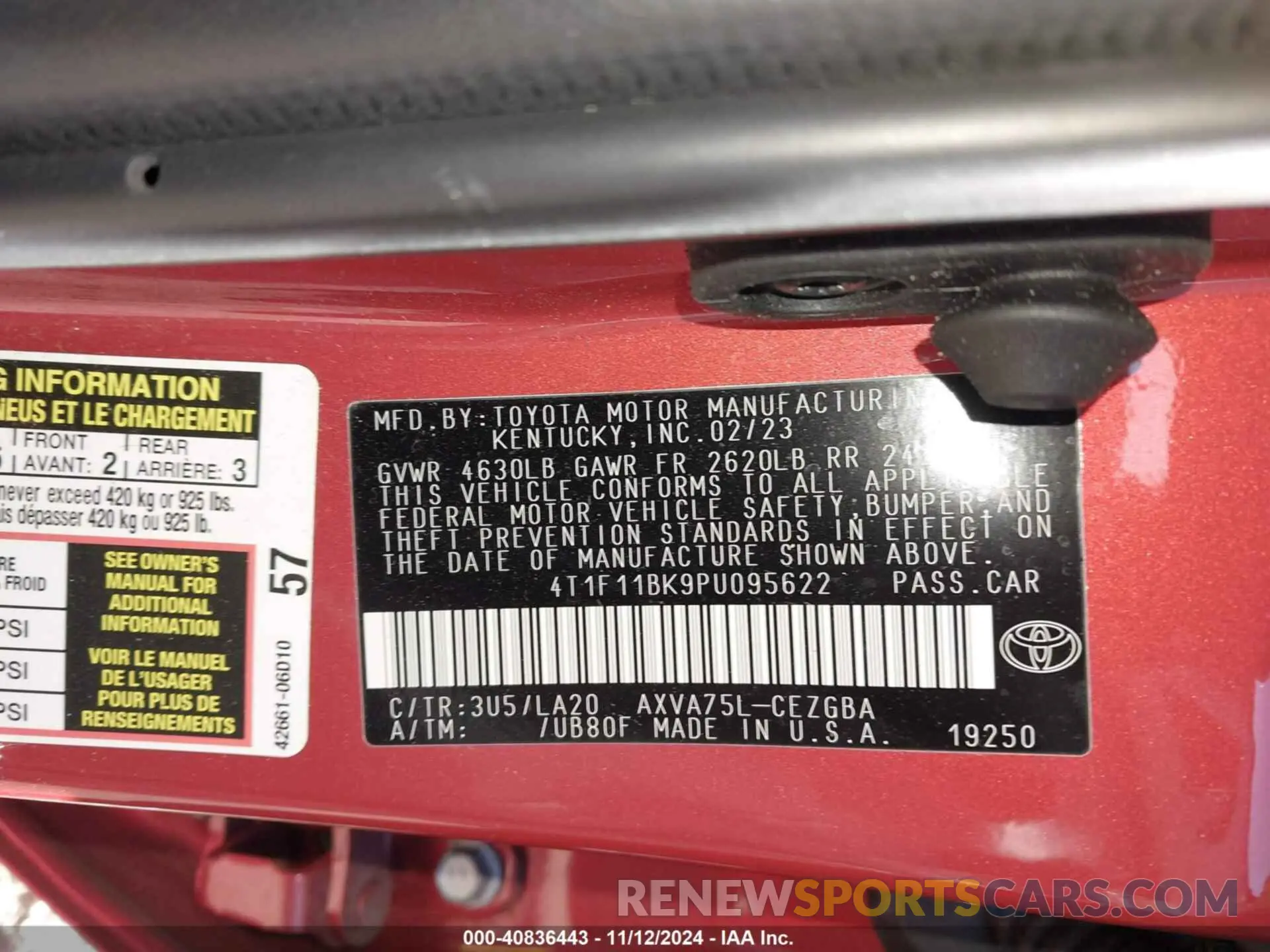 9 Photograph of a damaged car 4T1F11BK9PU095622 TOYOTA CAMRY 2023