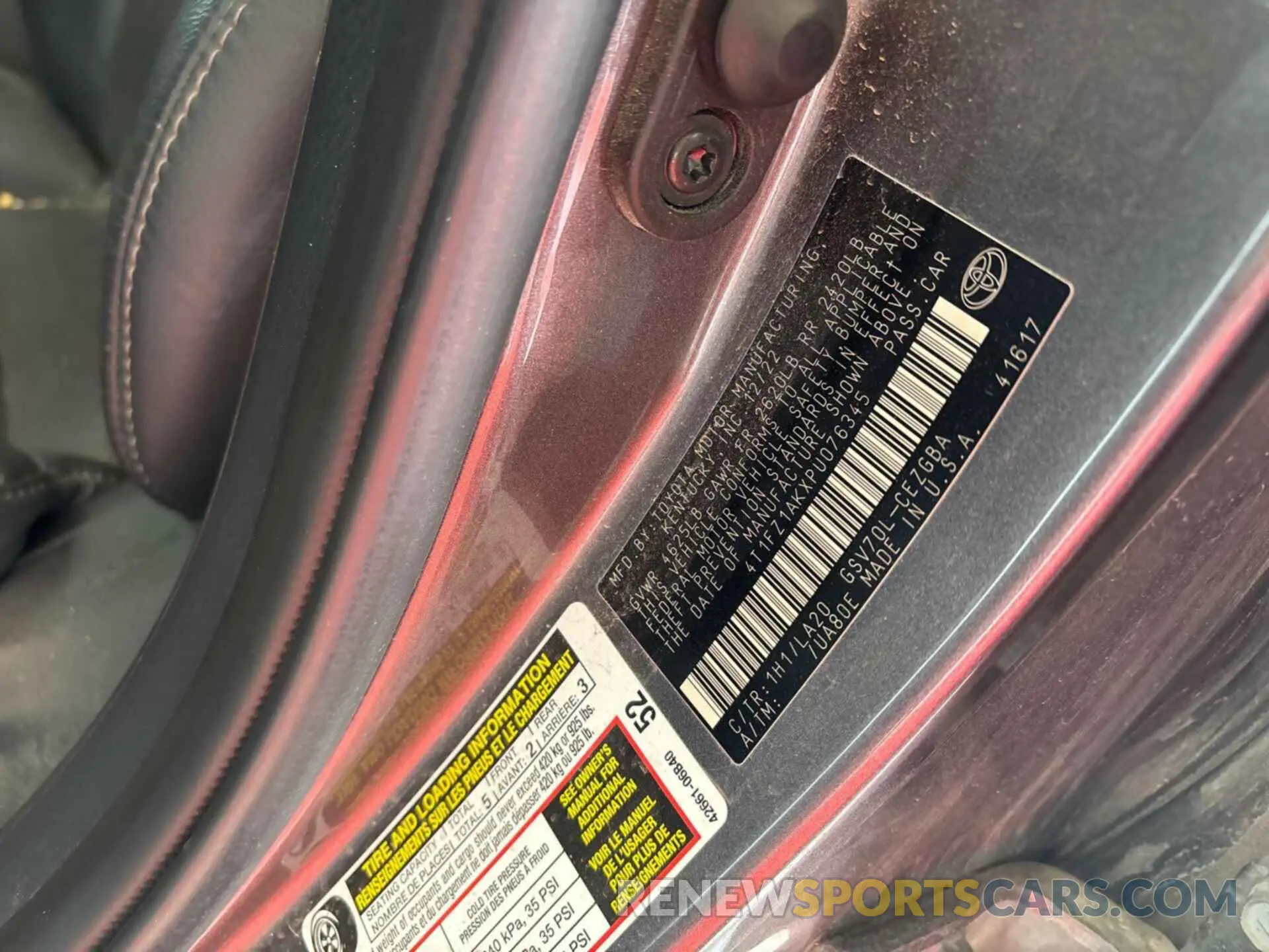 1 Photograph of a damaged car 4T1FZ1AKXPU076345 TOYOTA CAMRY 2023