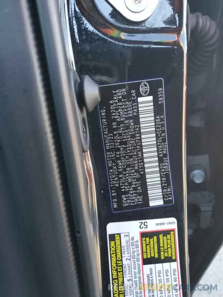 12 Photograph of a damaged car 4T1G11AK1PU788142 TOYOTA CAMRY 2023
