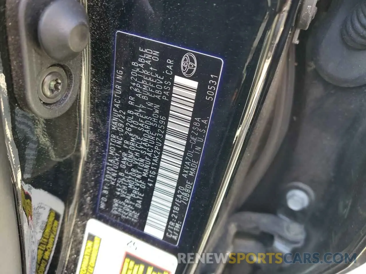 12 Photograph of a damaged car 4T1G11AK2PU732596 TOYOTA CAMRY 2023