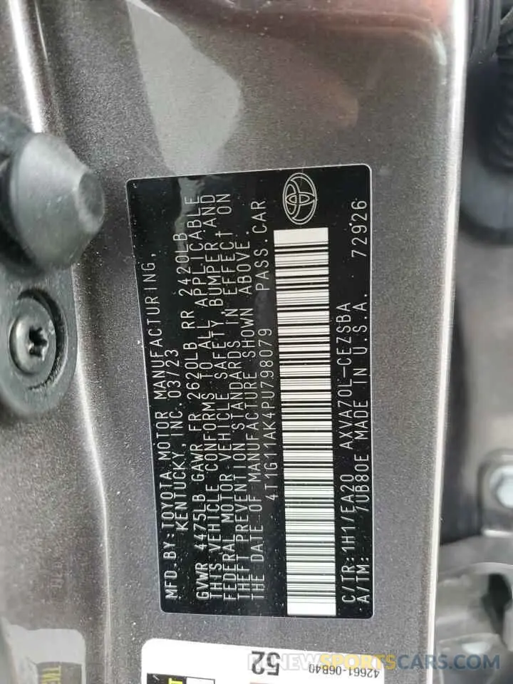 12 Photograph of a damaged car 4T1G11AK4PU798079 TOYOTA CAMRY 2023
