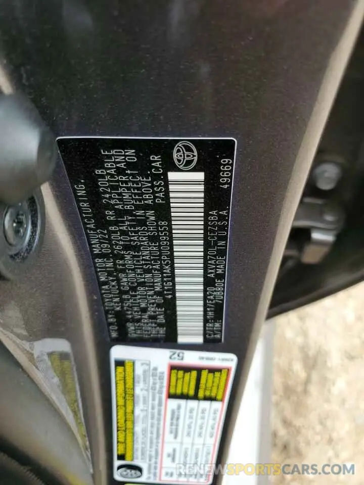 14 Photograph of a damaged car 4T1G11AK5PU099558 TOYOTA CAMRY 2023