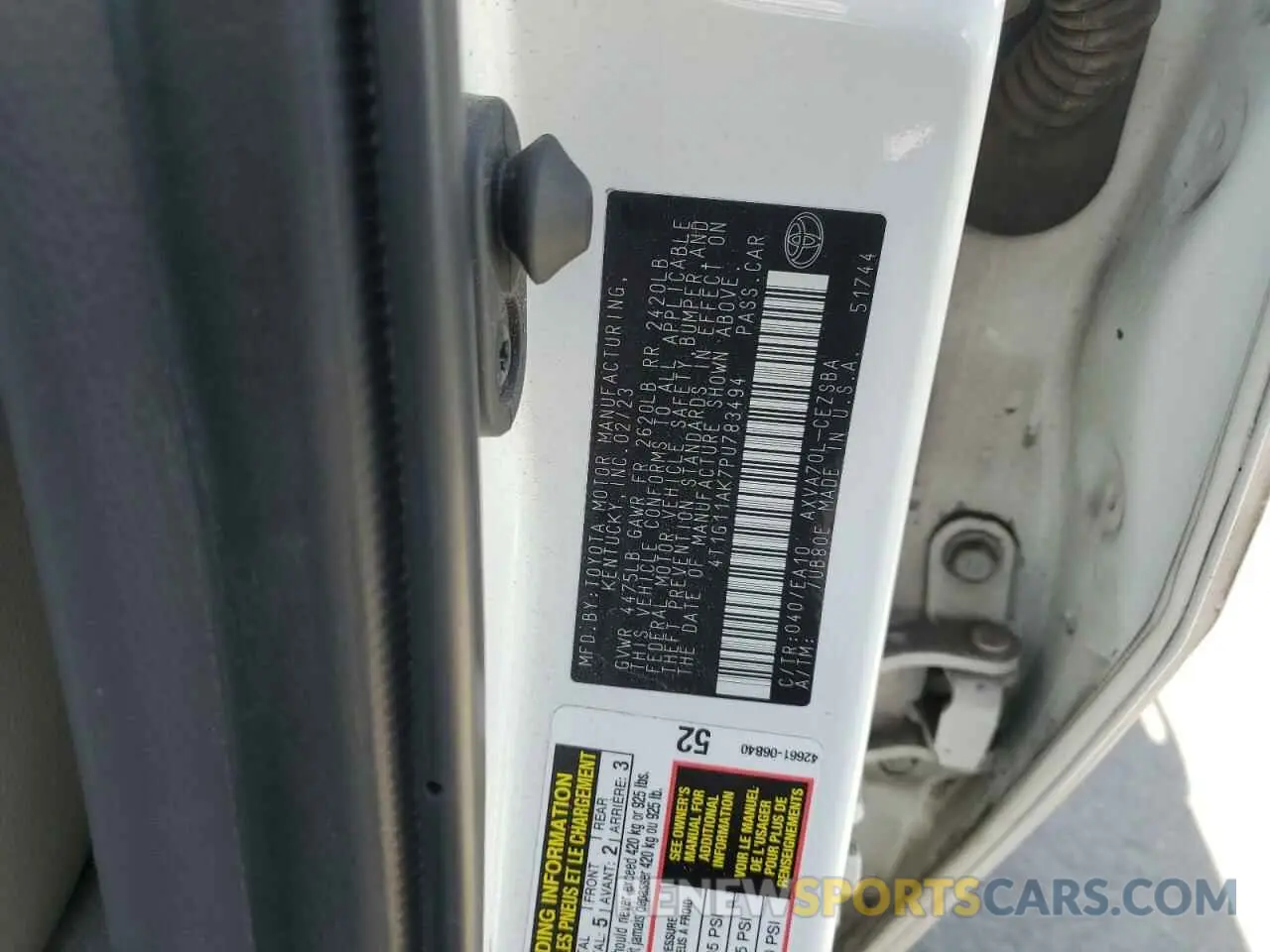 12 Photograph of a damaged car 4T1G11AK7PU783494 TOYOTA CAMRY 2023