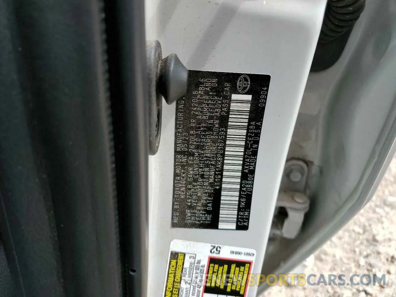 12 Photograph of a damaged car 4T1G11AK8PU167593 TOYOTA CAMRY 2023