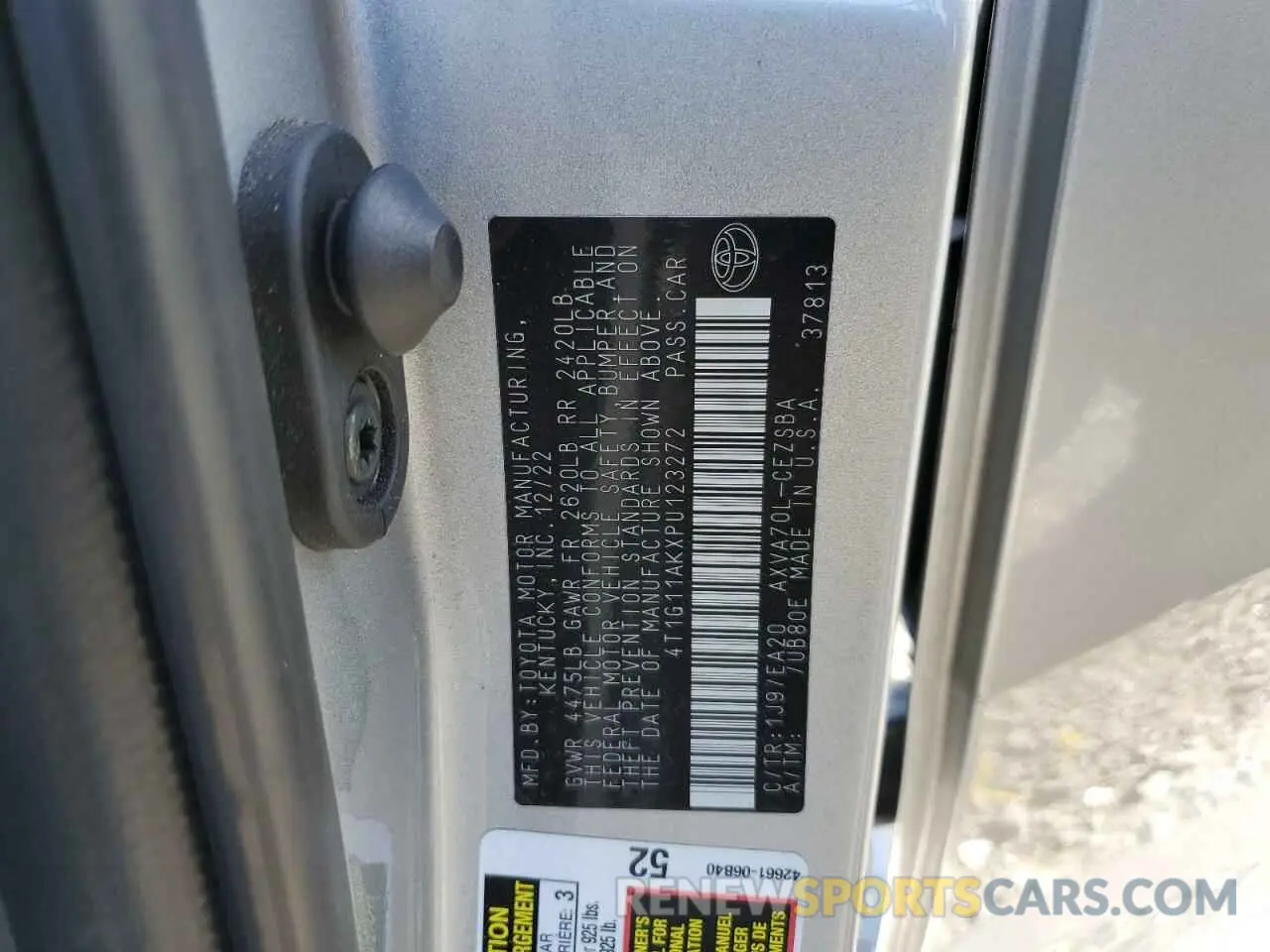 12 Photograph of a damaged car 4T1G11AKXPU123272 TOYOTA CAMRY 2023