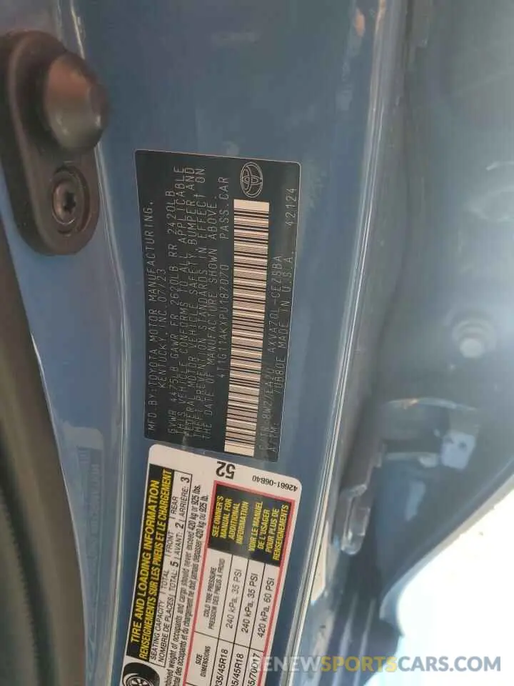 12 Photograph of a damaged car 4T1G11AKXPU187070 TOYOTA CAMRY 2023