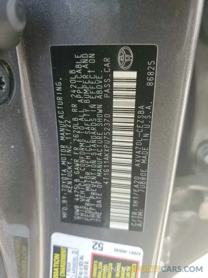 13 Photograph of a damaged car 4T1G11AKXPU752370 TOYOTA CAMRY 2023