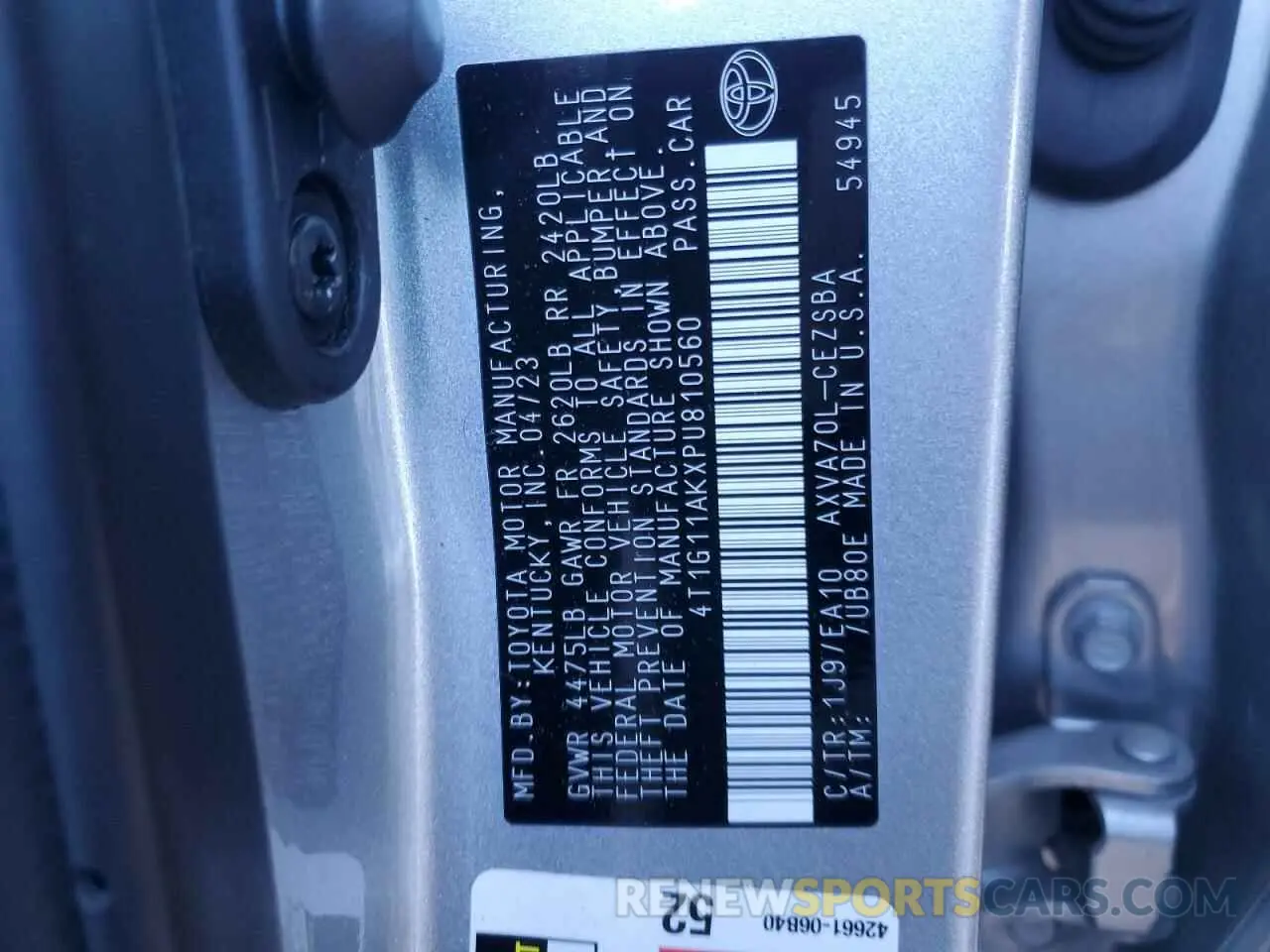 12 Photograph of a damaged car 4T1G11AKXPU810560 TOYOTA CAMRY 2023