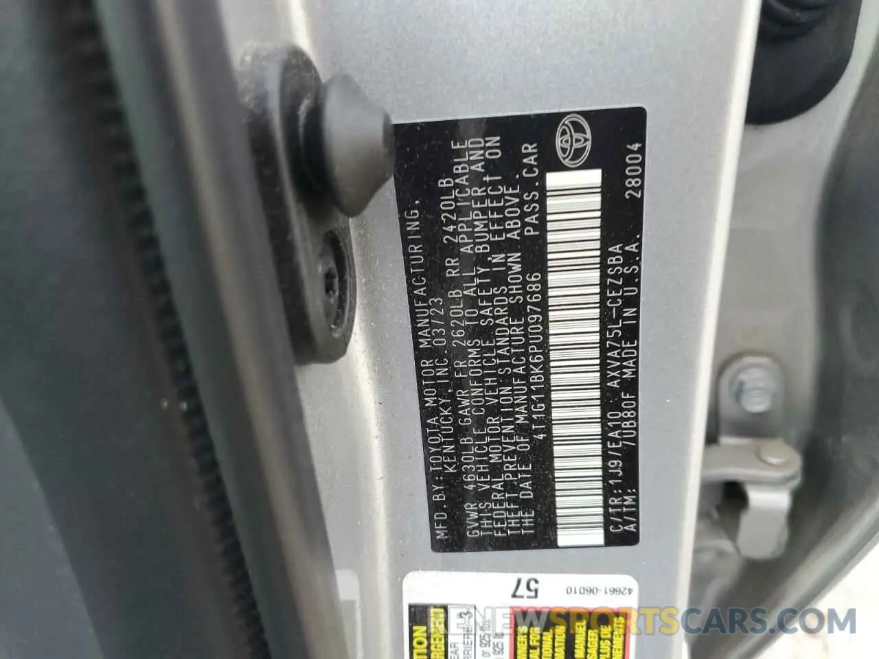 12 Photograph of a damaged car 4T1G11BK6PU097686 TOYOTA CAMRY 2023