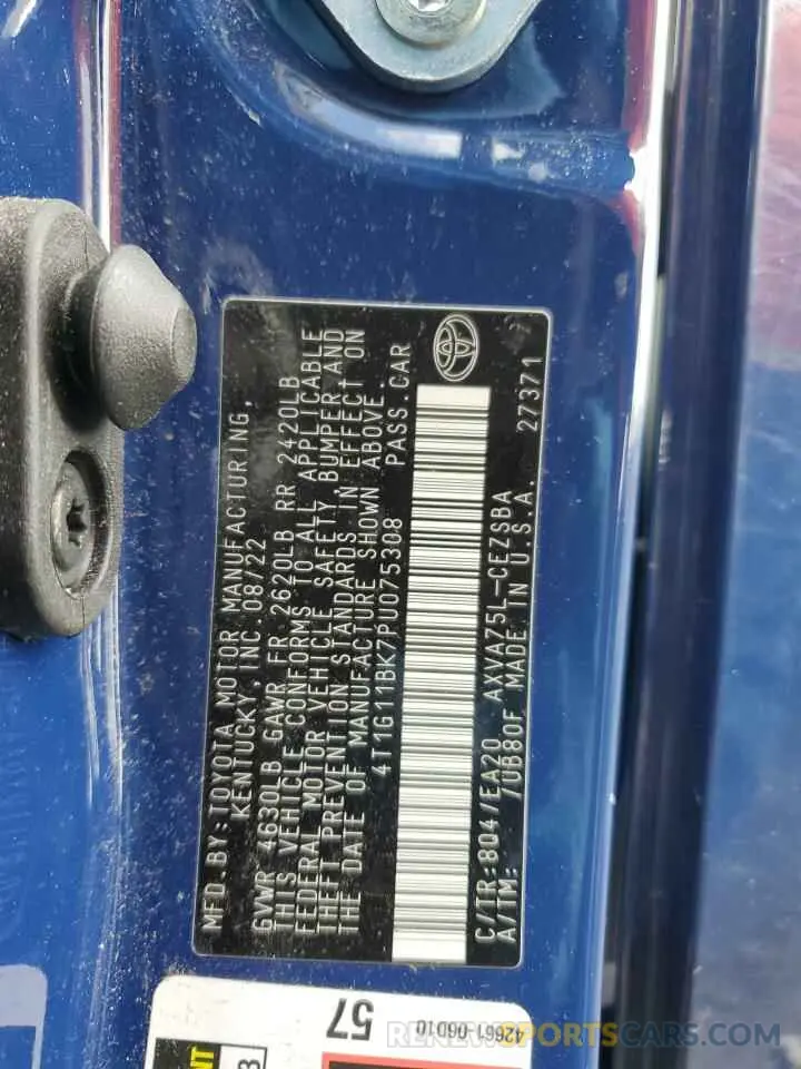 13 Photograph of a damaged car 4T1G11BK7PU075308 TOYOTA CAMRY 2023