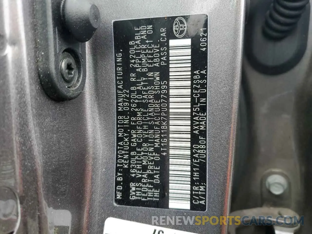 13 Photograph of a damaged car 4T1G11BK7PU077995 TOYOTA CAMRY 2023