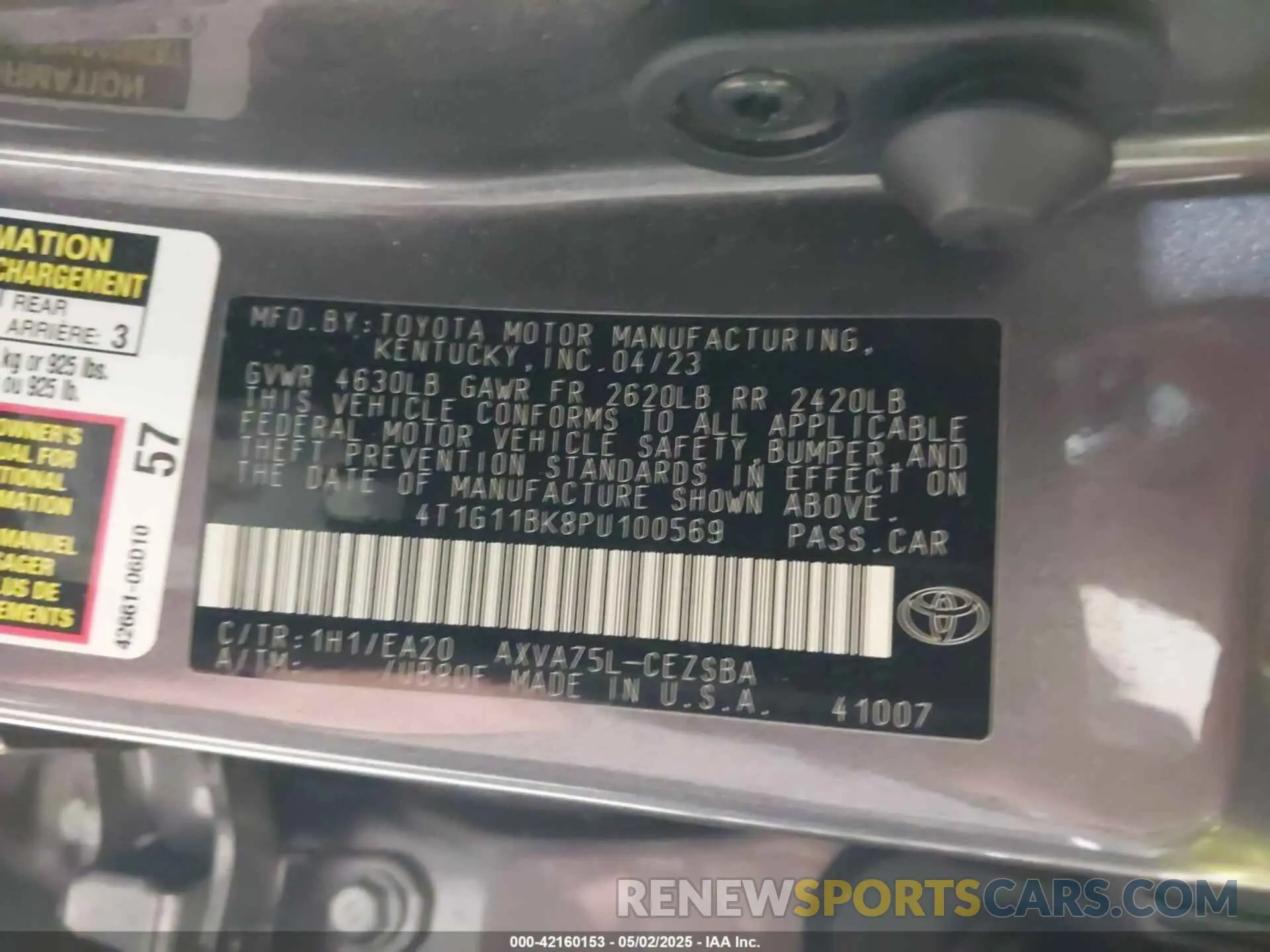 9 Photograph of a damaged car 4T1G11BK8PU100569 TOYOTA CAMRY 2023
