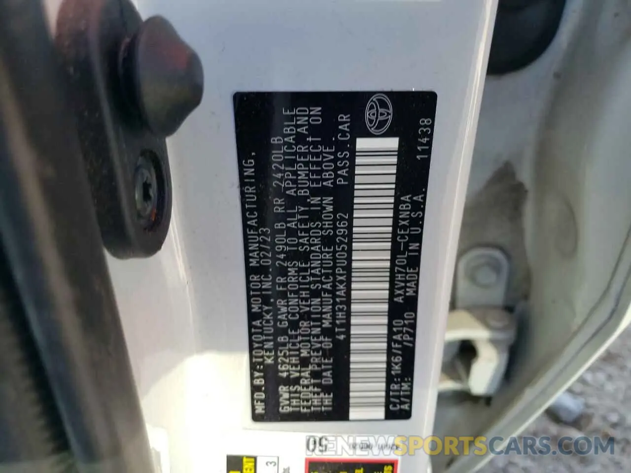 13 Photograph of a damaged car 4T1H31AKXPU052962 TOYOTA CAMRY 2023