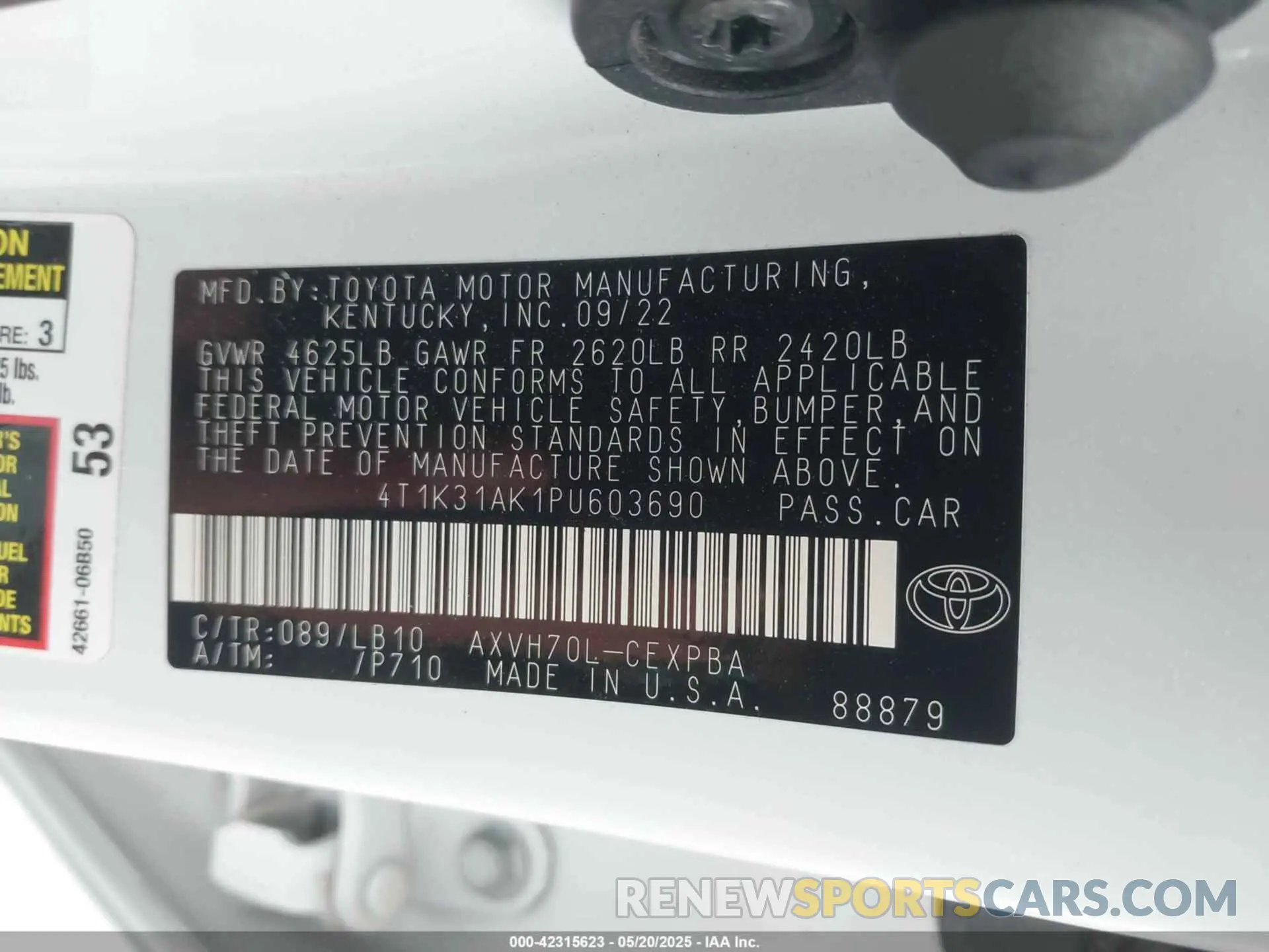 9 Photograph of a damaged car 4T1K31AK1PU603690 TOYOTA CAMRY 2023