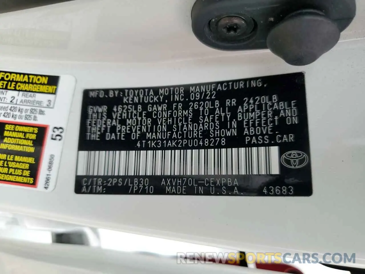 12 Photograph of a damaged car 4T1K31AK2PU048278 TOYOTA CAMRY 2023