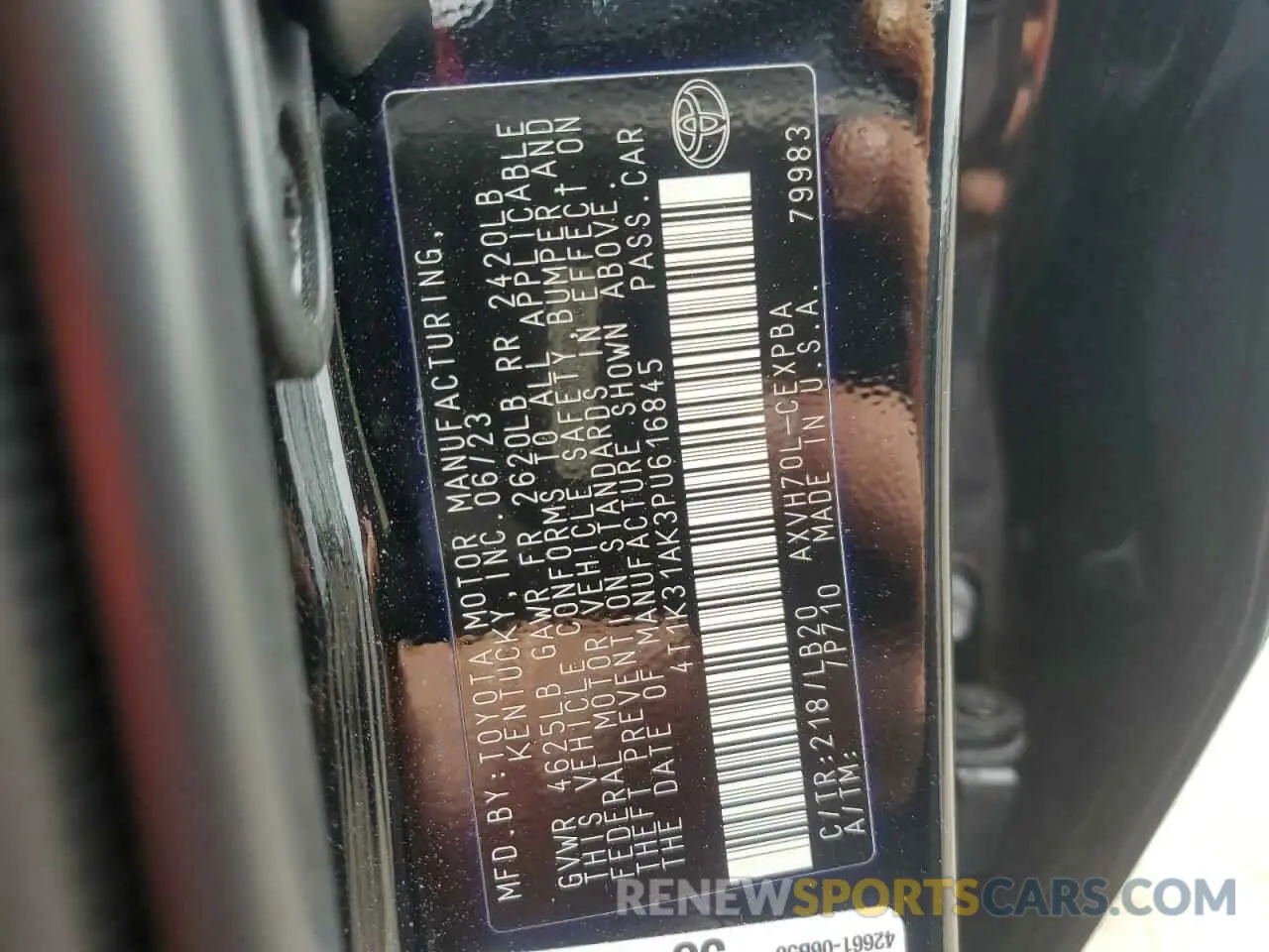 14 Photograph of a damaged car 4T1K31AK3PU616845 TOYOTA CAMRY 2023