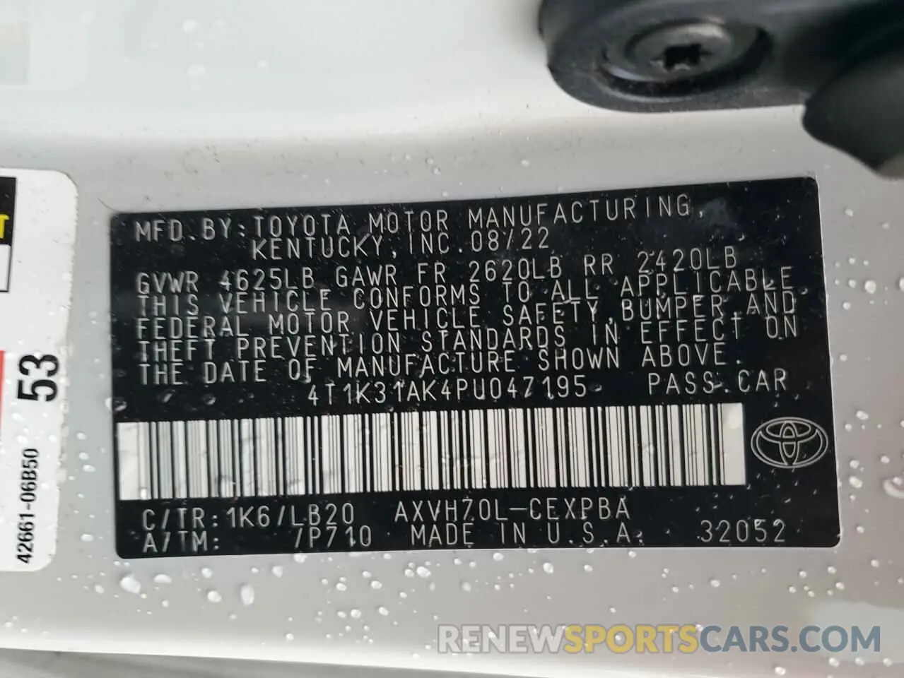 13 Photograph of a damaged car 4T1K31AK4PU047195 TOYOTA CAMRY 2023