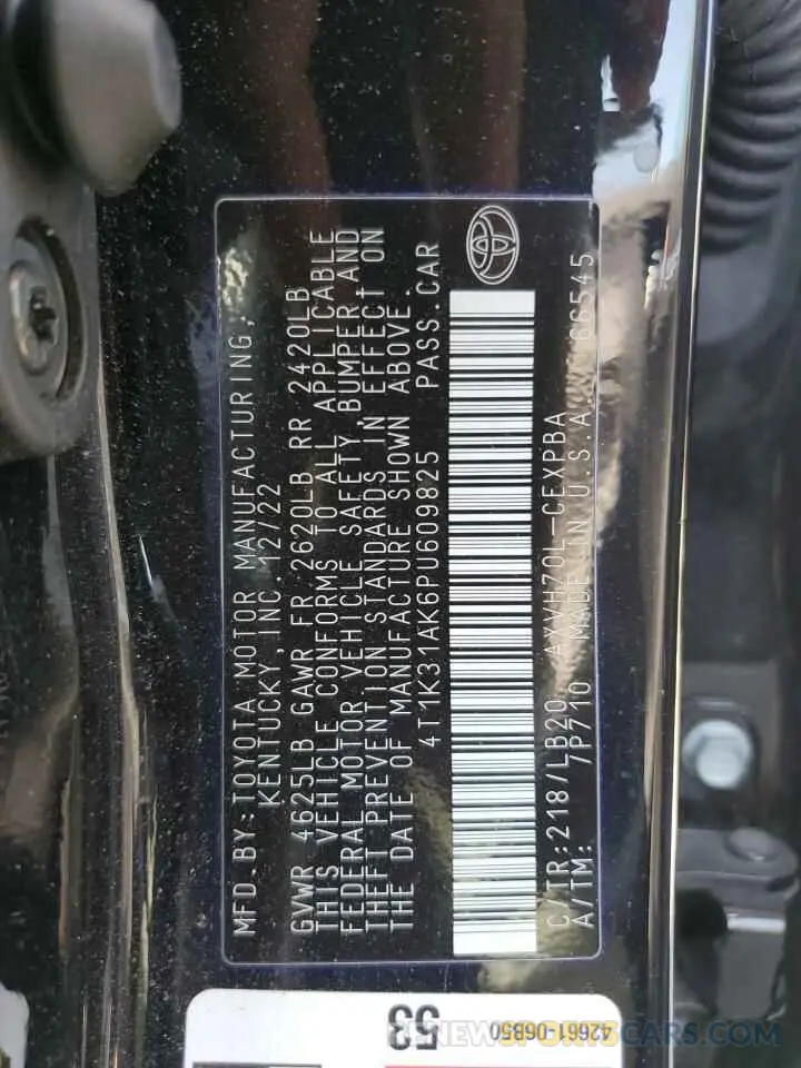 12 Photograph of a damaged car 4T1K31AK6PU609825 TOYOTA CAMRY 2023