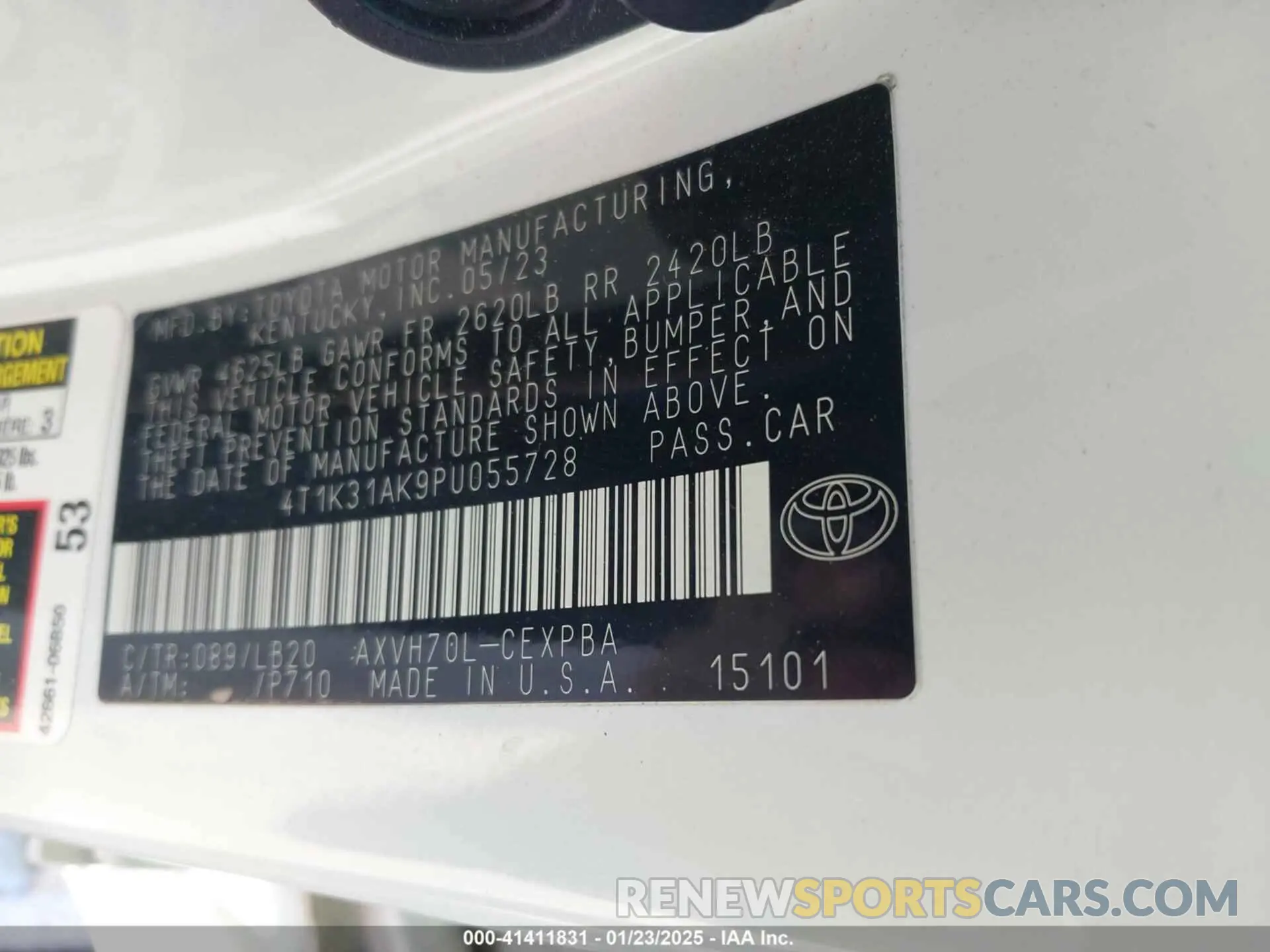 9 Photograph of a damaged car 4T1K31AK9PU055728 TOYOTA CAMRY 2023
