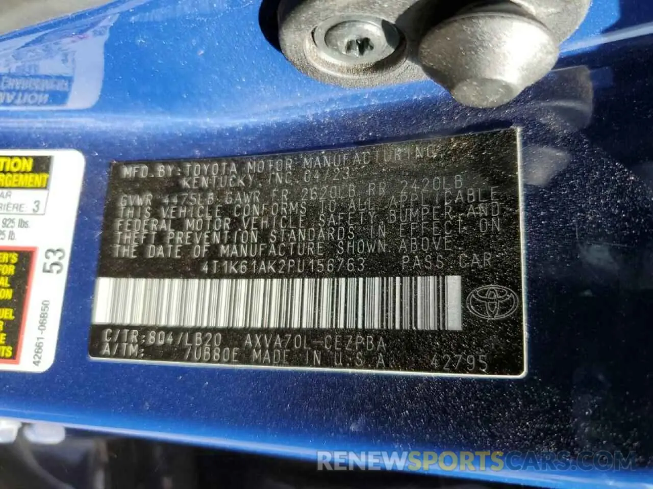 12 Photograph of a damaged car 4T1K61AK2PU156763 TOYOTA CAMRY 2023