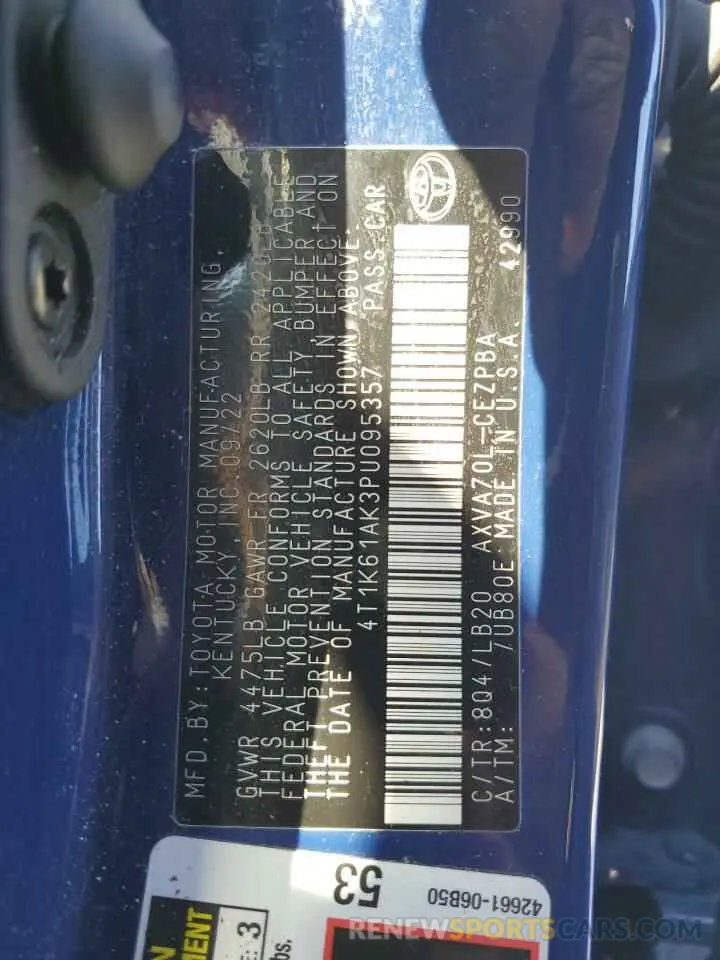 12 Photograph of a damaged car 4T1K61AK3PU095357 TOYOTA CAMRY 2023