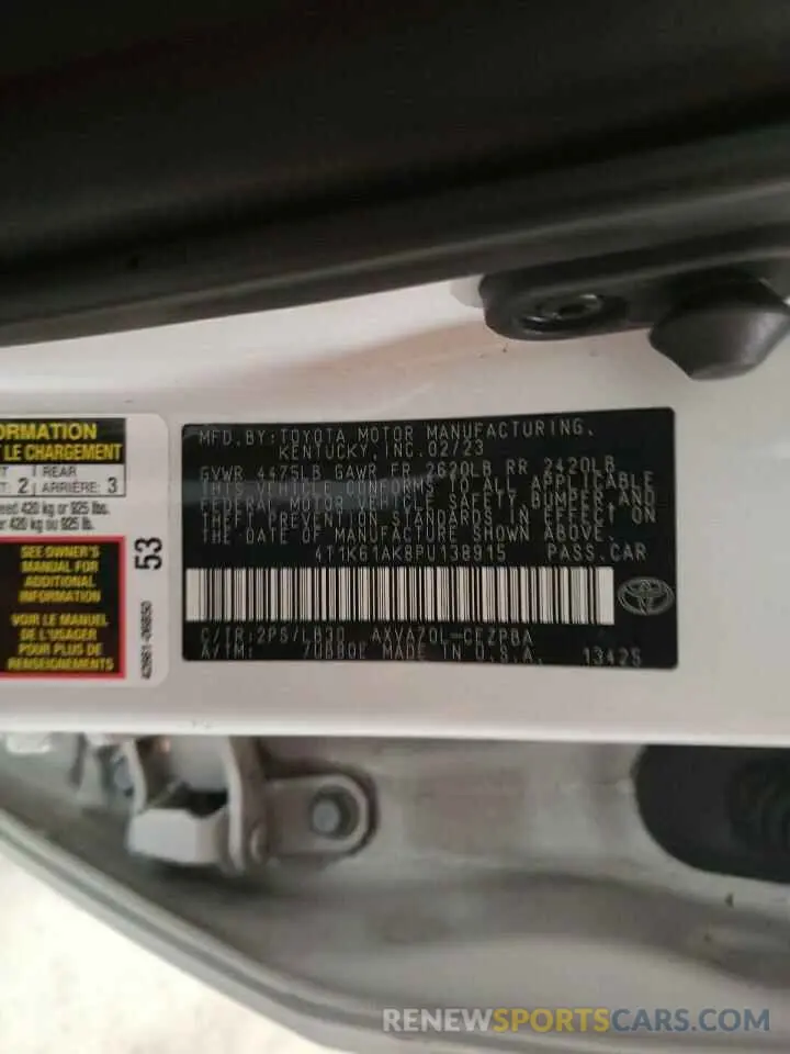 12 Photograph of a damaged car 4T1K61AK8PU138915 TOYOTA CAMRY 2023