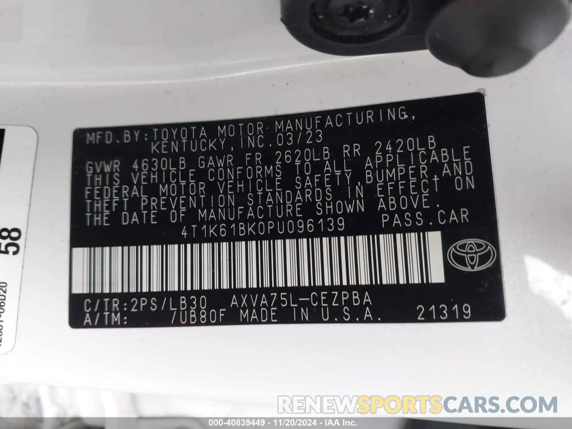 9 Photograph of a damaged car 4T1K61BK0PU096139 TOYOTA CAMRY 2023