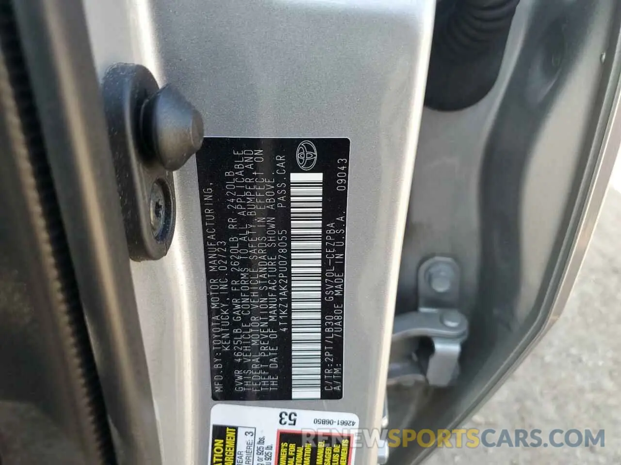 12 Photograph of a damaged car 4T1KZ1AK2PU078055 TOYOTA CAMRY 2023