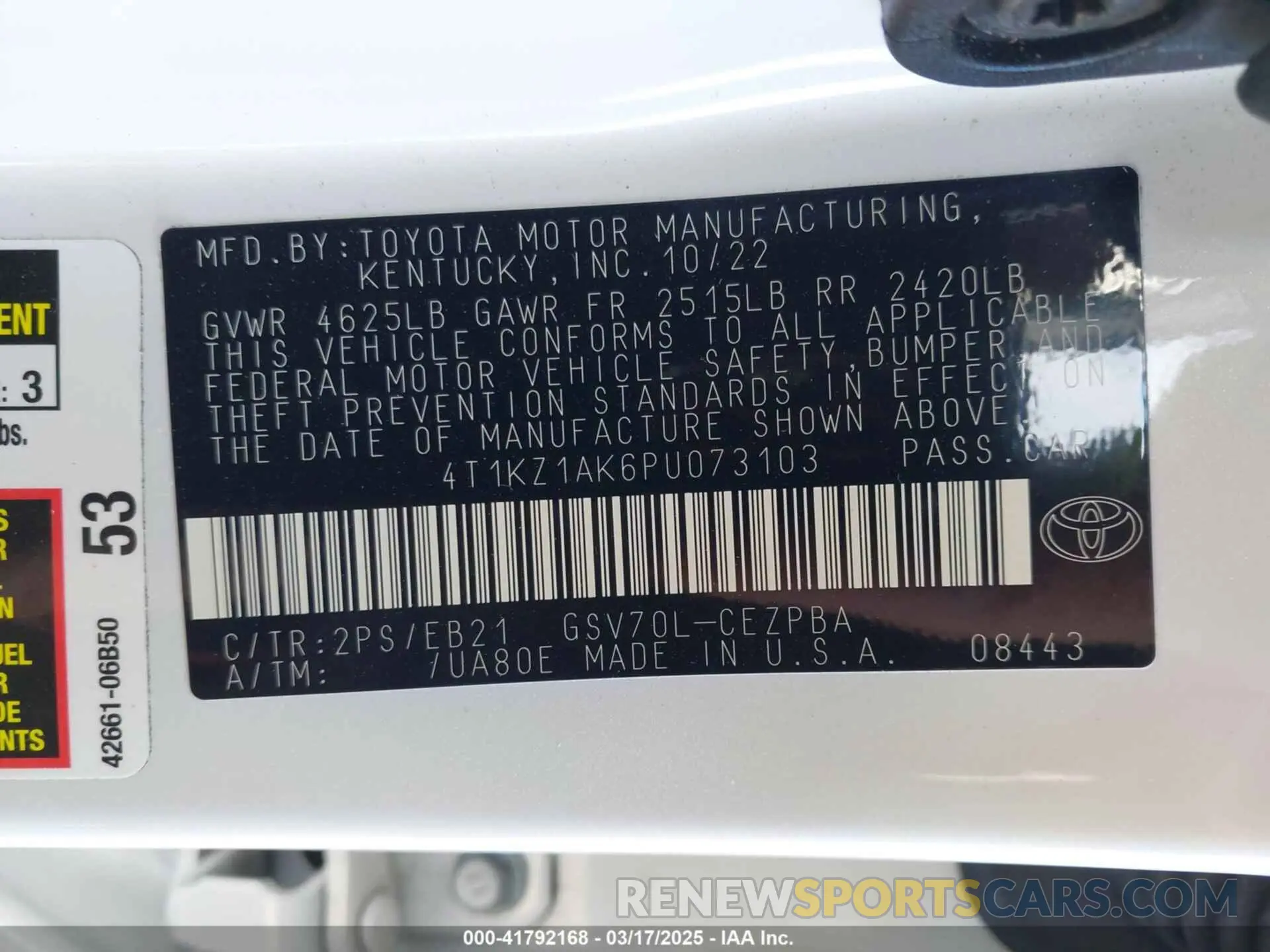 9 Photograph of a damaged car 4T1KZ1AK6PU073103 TOYOTA CAMRY 2023
