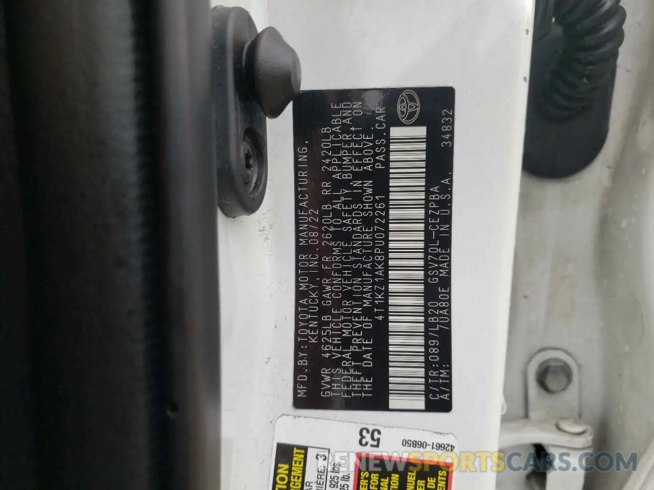 12 Photograph of a damaged car 4T1KZ1AK8PU072261 TOYOTA CAMRY 2023